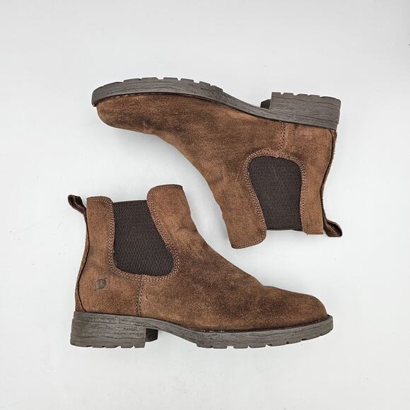Born Women's Size 10 M US EUC Cove Brown Suede Pull On Chelsea Ankle Boots Shoes - Picture 6 of 8